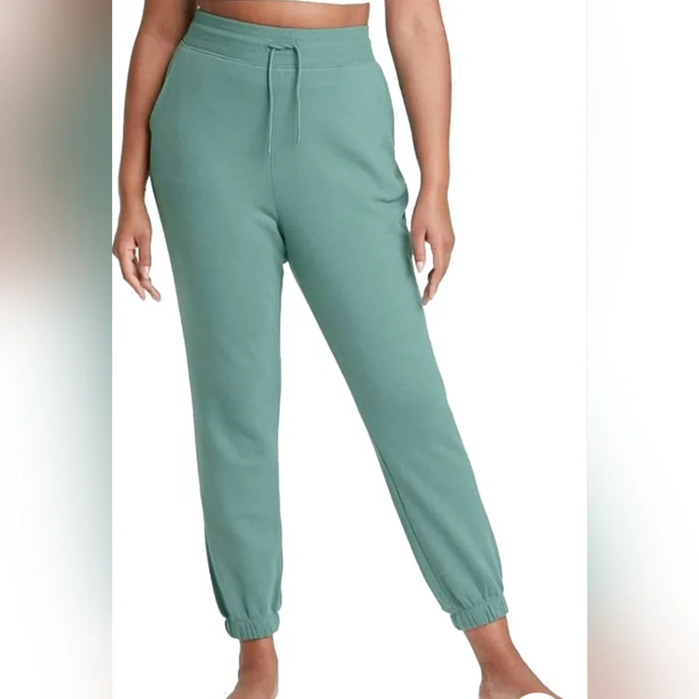 Women's Fleece Joggers 28" - All in Motion, Jade - L - Picture 3 of 6